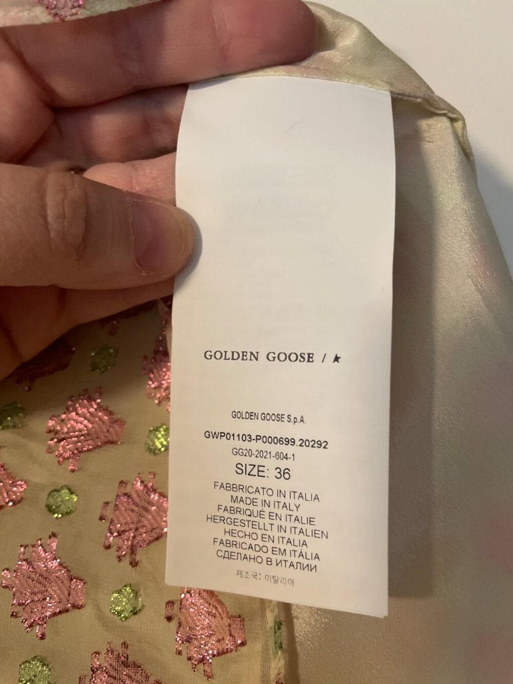 Golden Goose Metallic Jacquard Wrap Mini Dress Pink Green 36 - Picture 5 of 11
